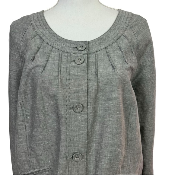 Jessica Women’s Lightweight Linen/Cotton Blazer/Jacket Sz 10 Gray Fabric Buttons - Picture 2 of 10